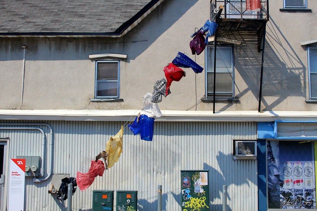 Œuvre Cordes en Linge (2026) pour le Sentier Culturel, documentation par Martin Martial.
